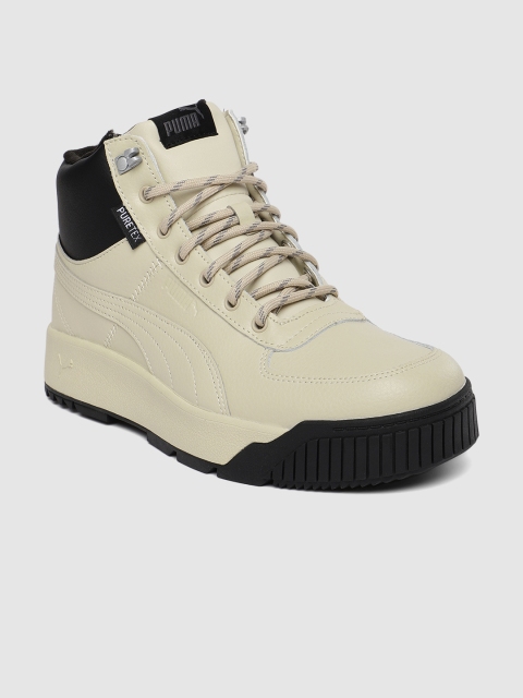 

Puma Unisex Beige & Black Solid Tarrenz SB Puretex Leather Mid-Top Flat Boots