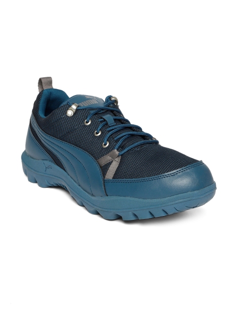

Puma Men Blue & Black Outrager X IDP Sneakers