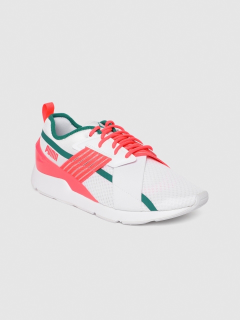 

Puma Women White & Pink Muse X-2 Sneakers