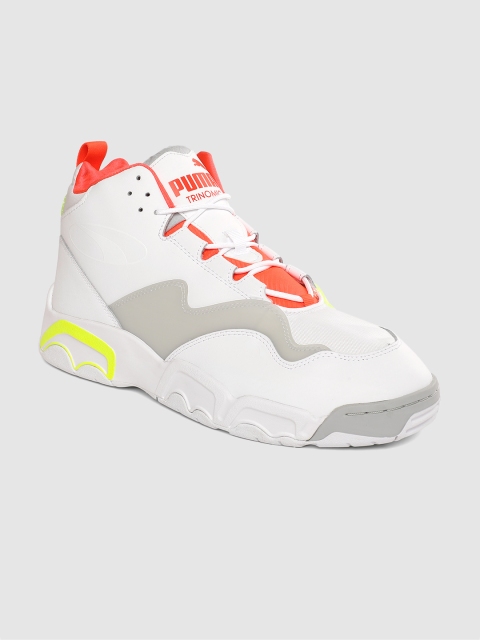 

Puma Unisex White Source Mid Buzzer Leather Sneakers