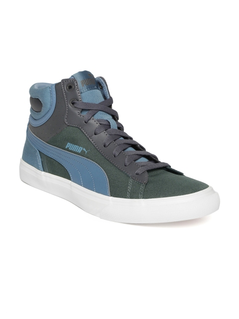 

Puma Unisex Charcoal Grey & Blue Hip Hop Mid Perf IDP Sneakers