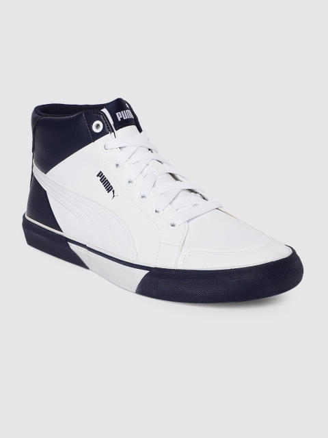 

Puma Men White Solid Crush IDP Mid-Top Sneakers