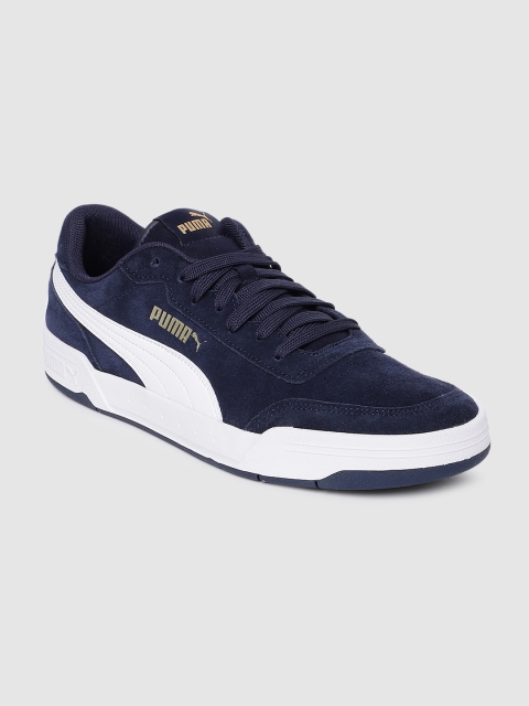 

Puma Unisex Navy Blue Caracal SD Suede Sneakers