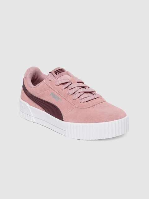 

Puma Women Peach-Colored Carina Suede SoftFoam+ Sneakers