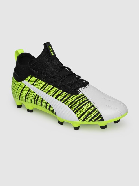 

Puma Men Fluorescent Green & White ONE 5.3 FG Football Shoes