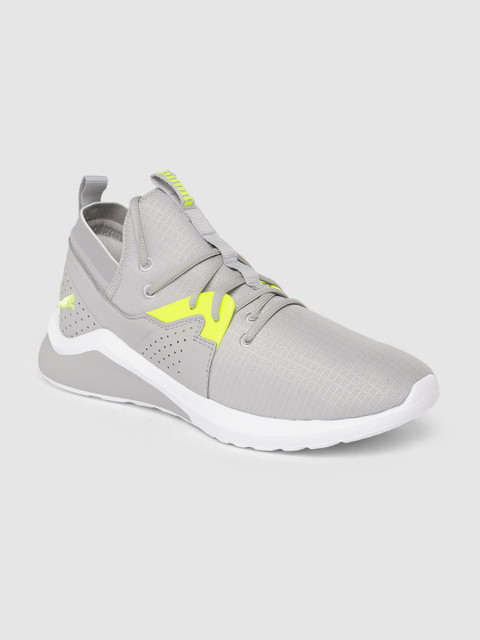 

Puma Men Grey Textile Emergence Lights Mid-Top Running Shoes