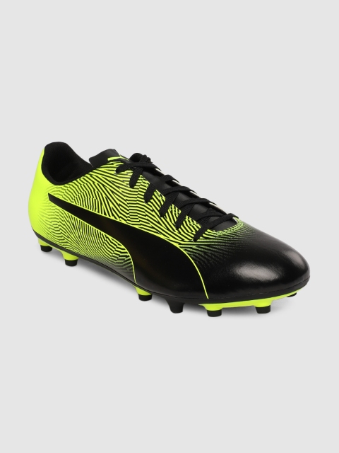 

Puma Men Black & Yellow Spirit II FG Football Shoes