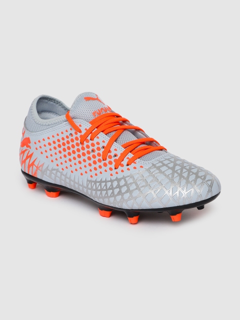

Puma Men Grey & Orange FUTURE 4.4 FG/AG Football Shoes