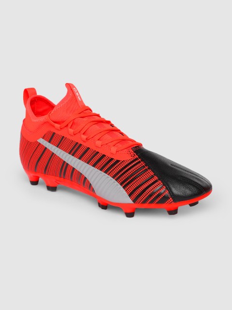 

Puma Men Orange & Black ONE 5.3 FG/AG Leather Football Shoes