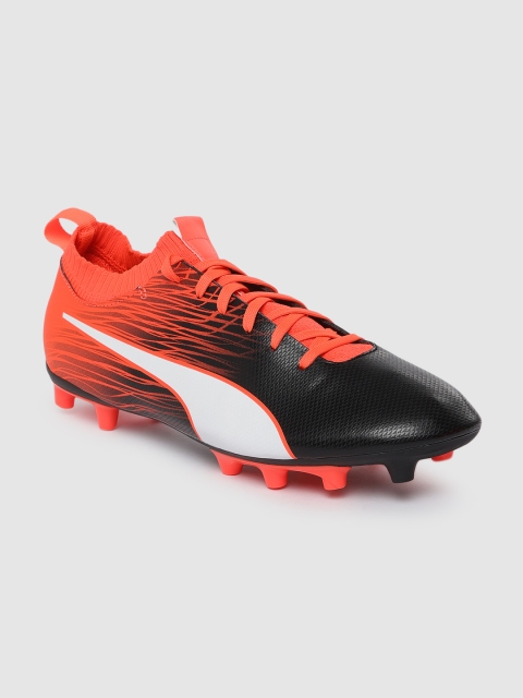 

Puma Men Black & Orange evoKNIT FTB II Football Shoes