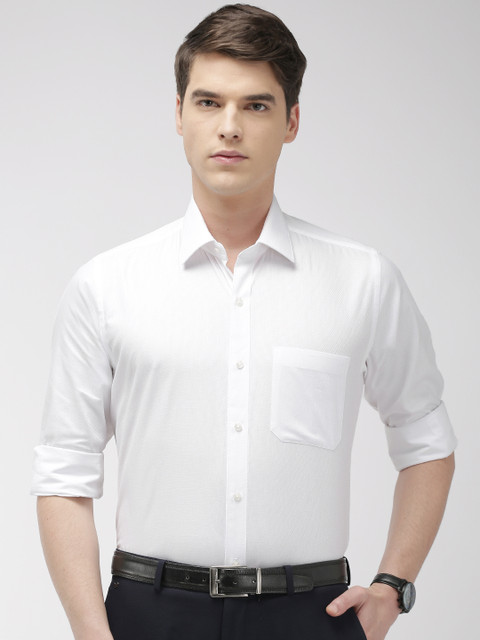 

Raymond Men White Contemporary Fit Self Design Formal Shirt