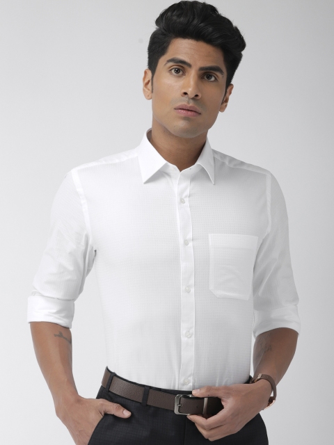 

Raymond Men White Contemporary Fit Self Design Formal Shirt