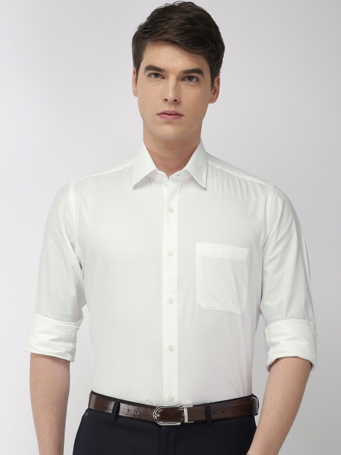 

Raymond Men White Contemporary Regular Fit Self Design Formal Shirt