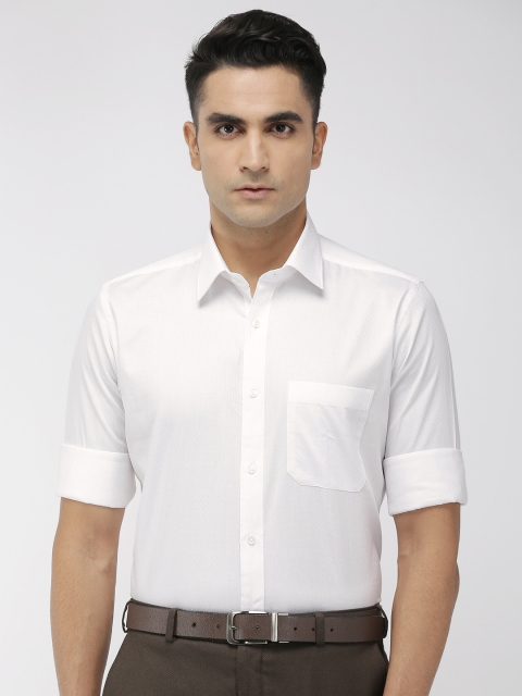

Raymond Men White Contemporary Fit Self Design Formal Shirt