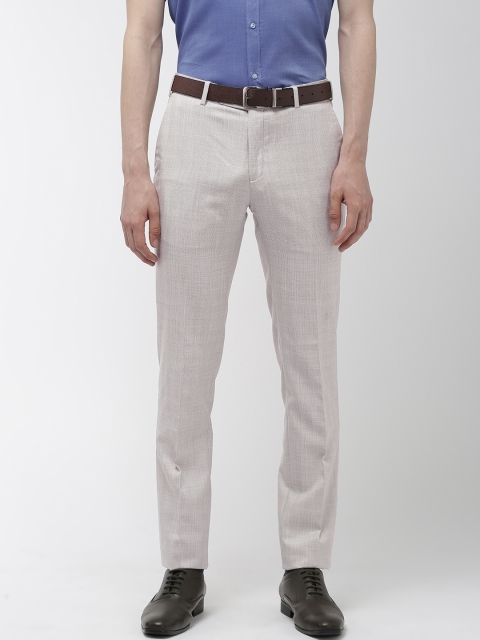 

Raymond Men Grey Slim Fit Self Design Formal Trousers