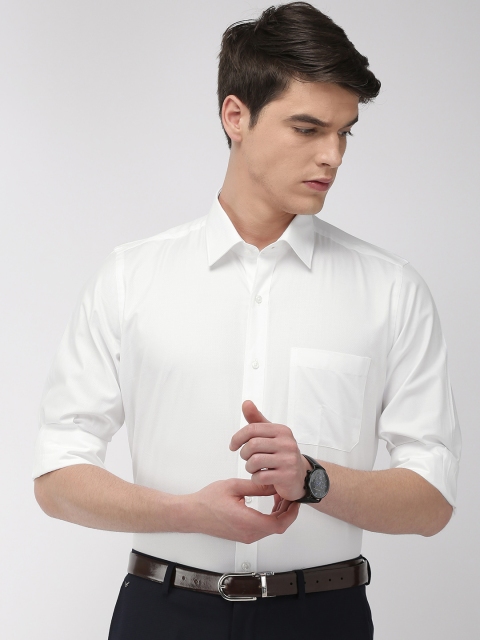 

Raymond Men White Contemporary Regular Fit Self Design Formal Shirt