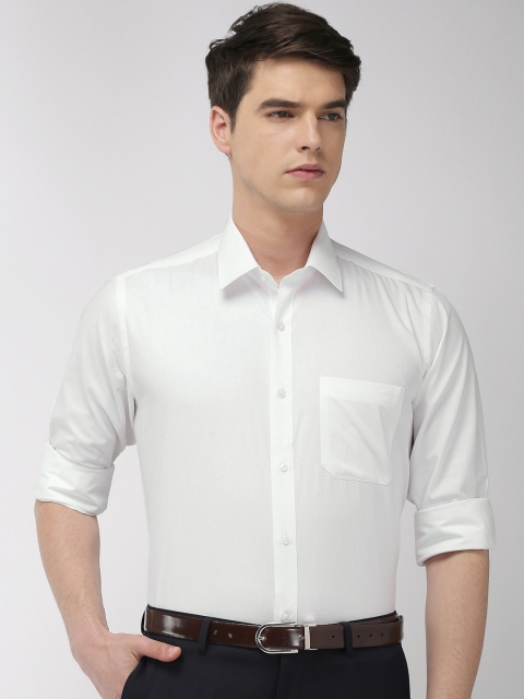 

Raymond Men White Contemporary Regular Fit Self Design Formal Shirt