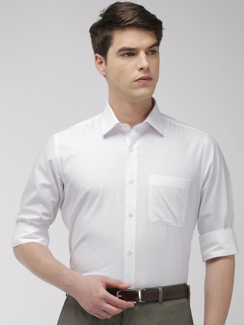 

Raymond Men White Contemporary Fit Self Design Formal Shirt