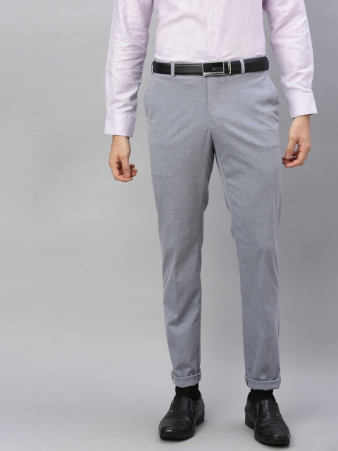 

Raymond Men Blue Slim Fit Solid Formal Trousers