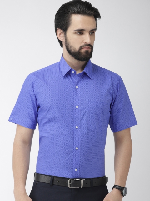 

Raymond Men Blue Contemporary Regular Fit Checked Formal Shirt
