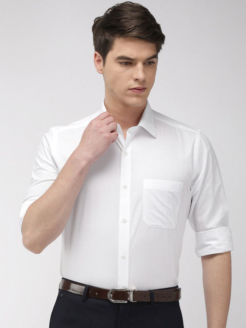 

Raymond Men White Contemporary Regular Fit Self Design Formal Shirt