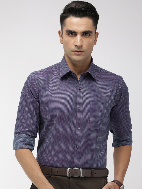 

Raymond Men Purple Slim Fit Self Design Formal Shirt