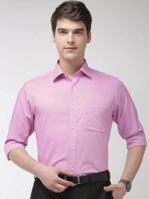 

Raymond Men Pink & White Slim Fit Self Design Formal Shirt