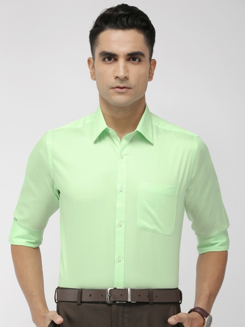 

Raymond Men Green Slim Fit Solid Formal Shirt