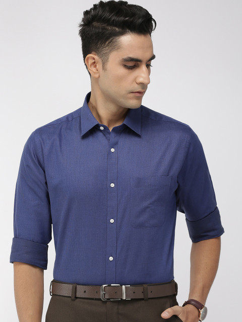 

Raymond Men Blue Slim Fit Solid Formal Shirt