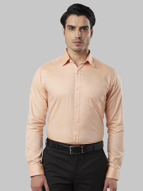 

Raymond Men Orange Slim Fit Self Design Formal Shirt