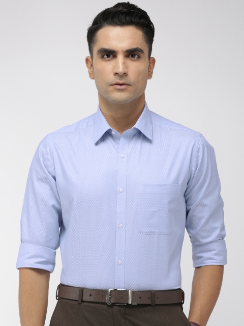 

Raymond Men Blue Slim Fit Self Design Formal Shirt