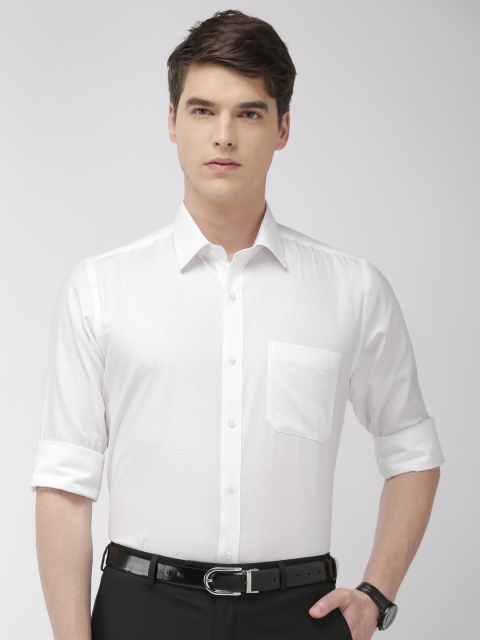 

Raymond Men White Contemporary Fit Solid Casual Shirt