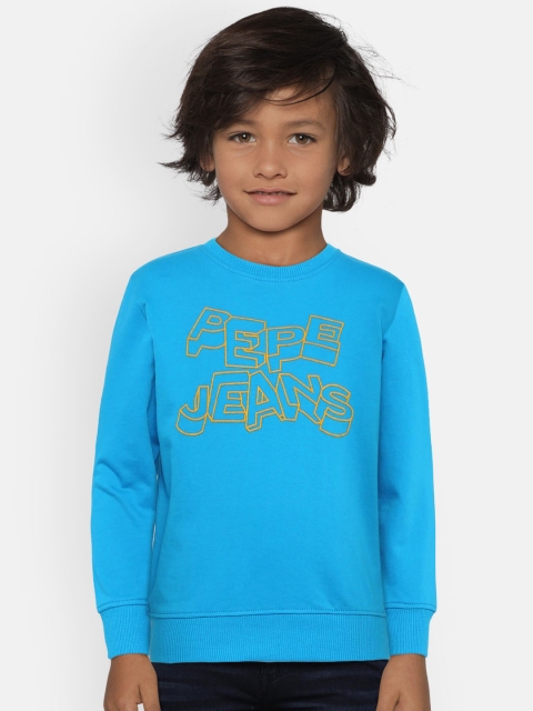 

Pepe Jeans Boys Blue Self Design Sweatshirt
