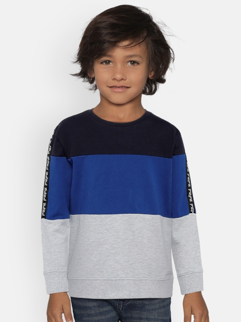 

Pepe Jeans Boys Blue & Grey Colourblocked Sweatshirt