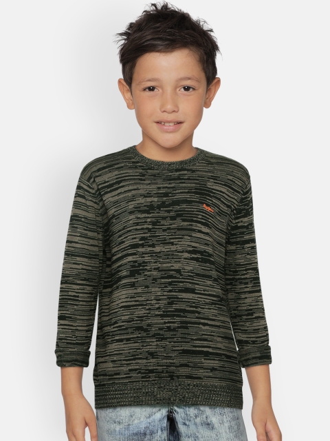 

Pepe Jeans Boys Olive Green Self-Design Sweater