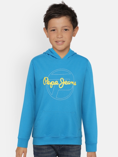 

Pepe Jeans Boys Blue Printed Hooded Sweatshirt