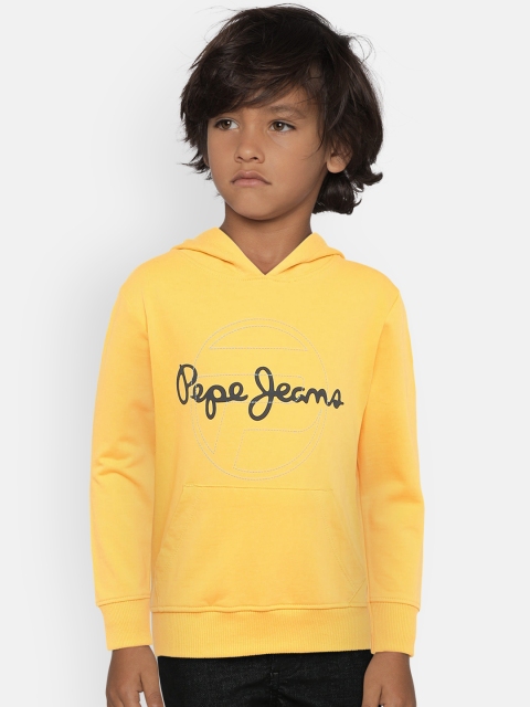 

Pepe Jeans Boys Yellow Printed Hooded Sweatshirt