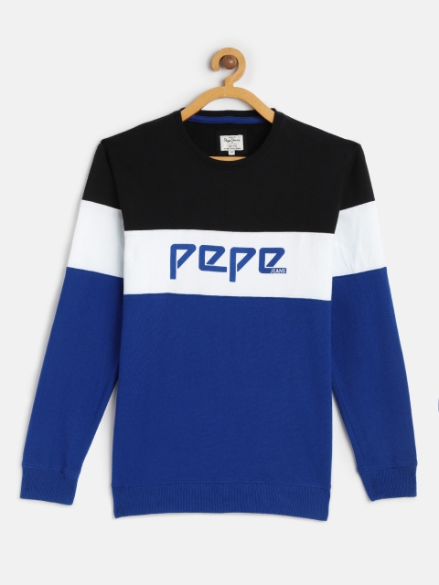 

Pepe Jeans Boys Blue & White Pure Cotton Batman IP Colourblocked Sweatshirt