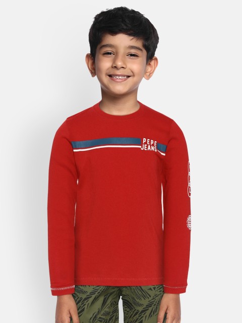 

Pepe Jeans Boys Red Typography Printed T-shirt