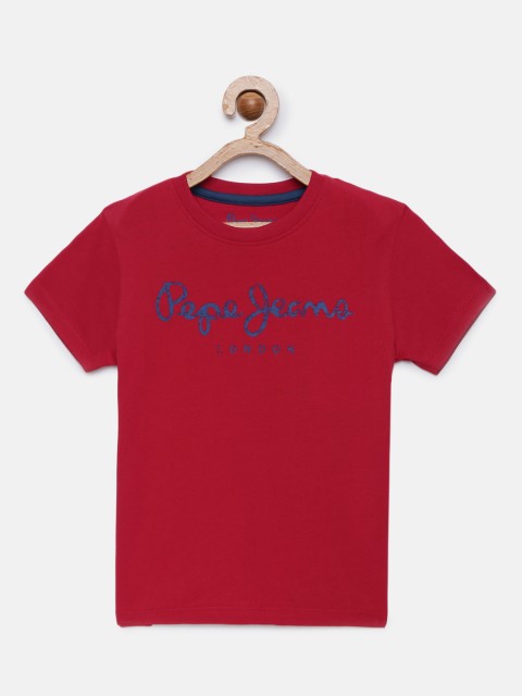 

Pepe Jeans Boys Red Printed Round Neck T-shirt