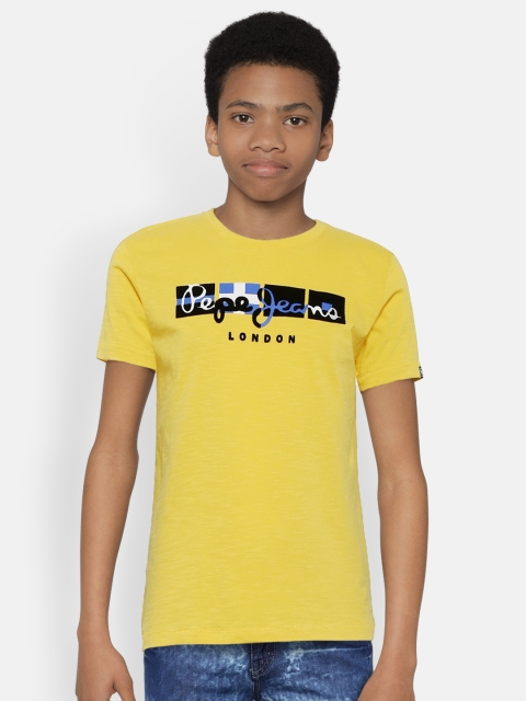 

Pepe Jeans Boys Yellow Printed Detail Round Neck T-shirt