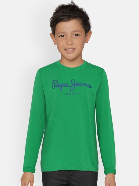 

Pepe Jeans Boys Green Printed Round Neck T-shirt