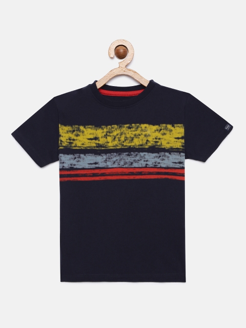 

Pepe Jeans Boys Navy Blue Striped Round Neck T-shirt