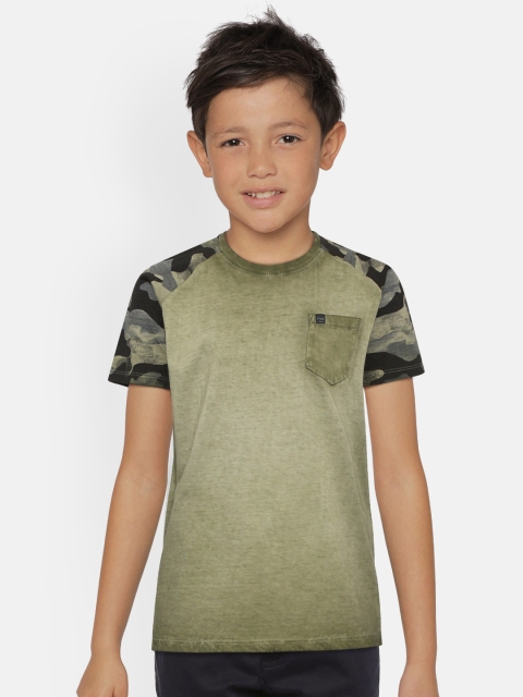 

Pepe Jeans Boys Olive Green Tie & Dye Round Neck T-shirt