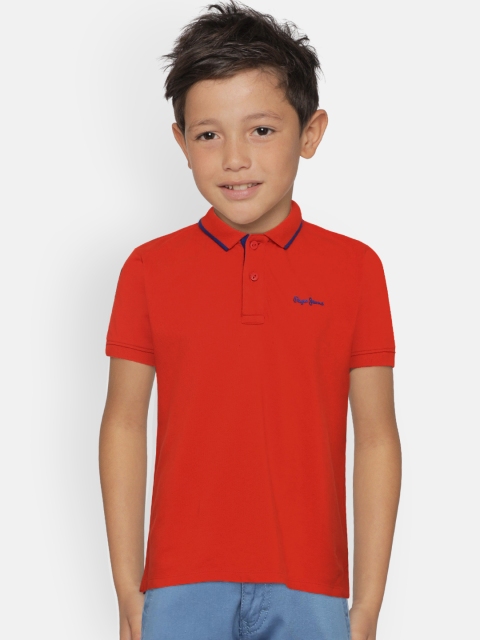 

Pepe Jeans Boys Coral Solid Polo Collar T-shirt