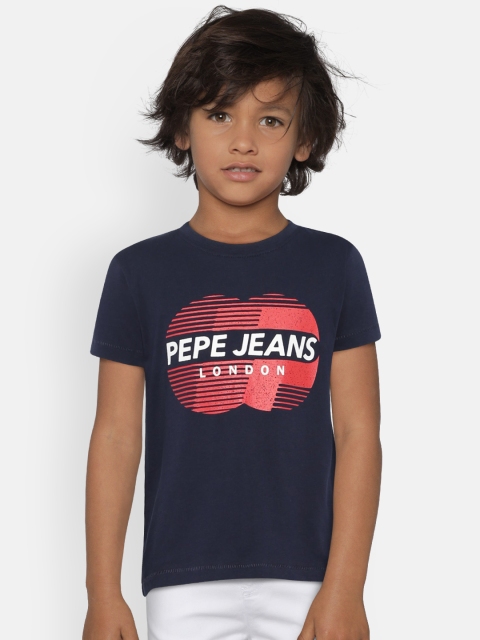 

Pepe Jeans Boys Navy Blue Printed Round Neck T-shirt