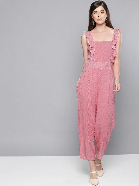 

STREET 9 Women Red & White Striped Basic Jumpsuit