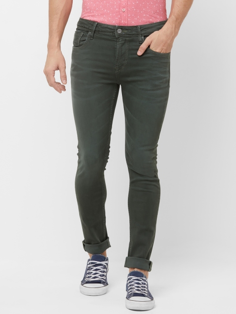 

Killer Men Olive Green Slim Fit Mid-Rise Clean Look Stretchable Jeans