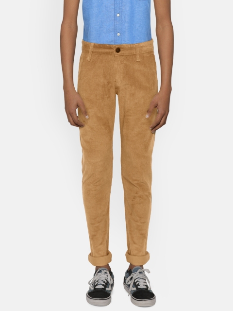 

Pepe Jeans Boys Brown Regular Fit Solid Corduroy Trousers