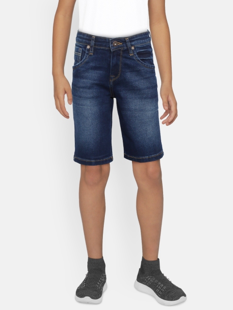 

Pepe Jeans Boys Navy Blue Washed Cashed Regular Fit Denim Shorts